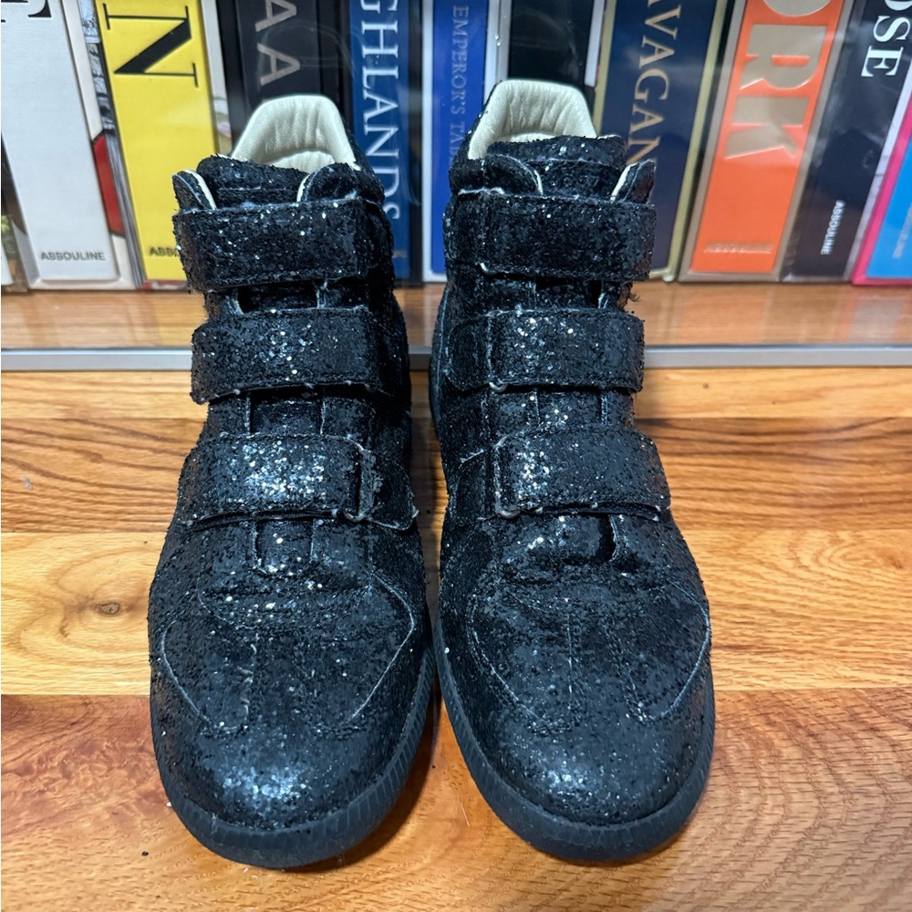 Maison Margiela Black Glitter Hightop Replica